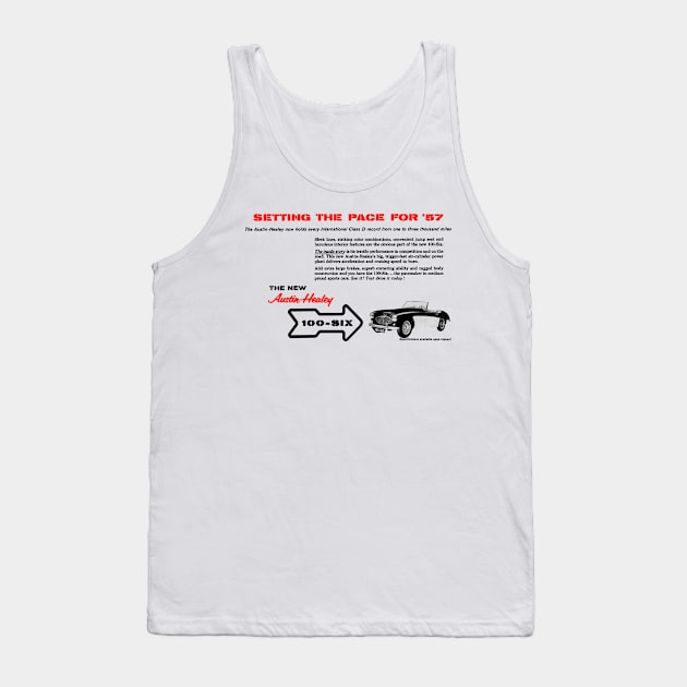 AUSTIN HEALEY 100 SIX - advert Tank Top by Throwback Motors